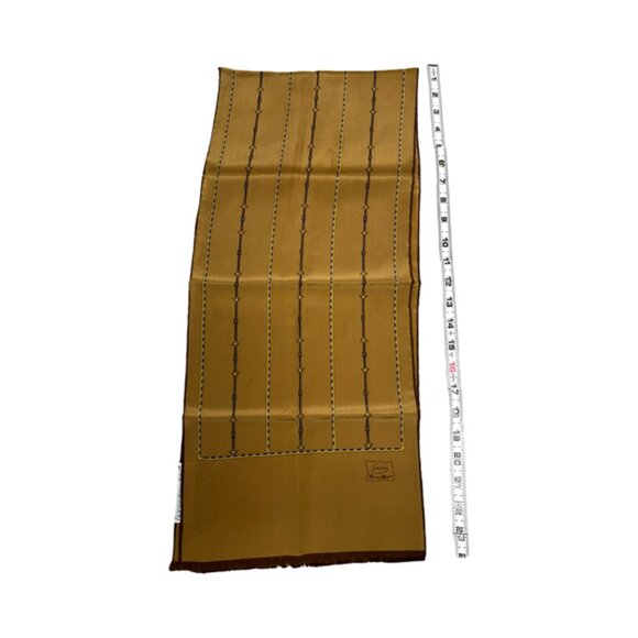VGT  GUCCI Collection Scarf 00% Silk Satin 48"x  10 " Brown  Olive HandRoll (35) - Picture 10 of 12